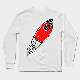 Rocket Doodle Black Long Sleeve T-Shirt